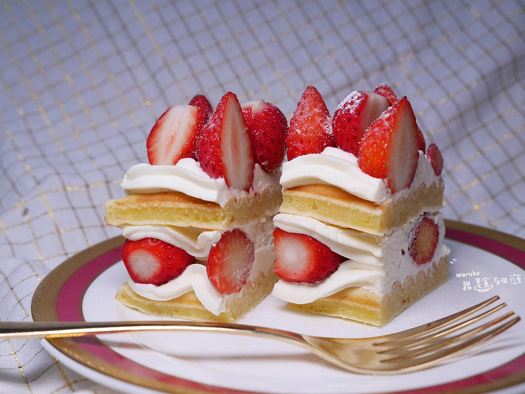 【鬆餅機食譜】草莓奶油蛋糕｜免排隊只要四分鐘就能製作超人氣草莓鮮奶油蛋糕 @Maruko與美食有個約會
