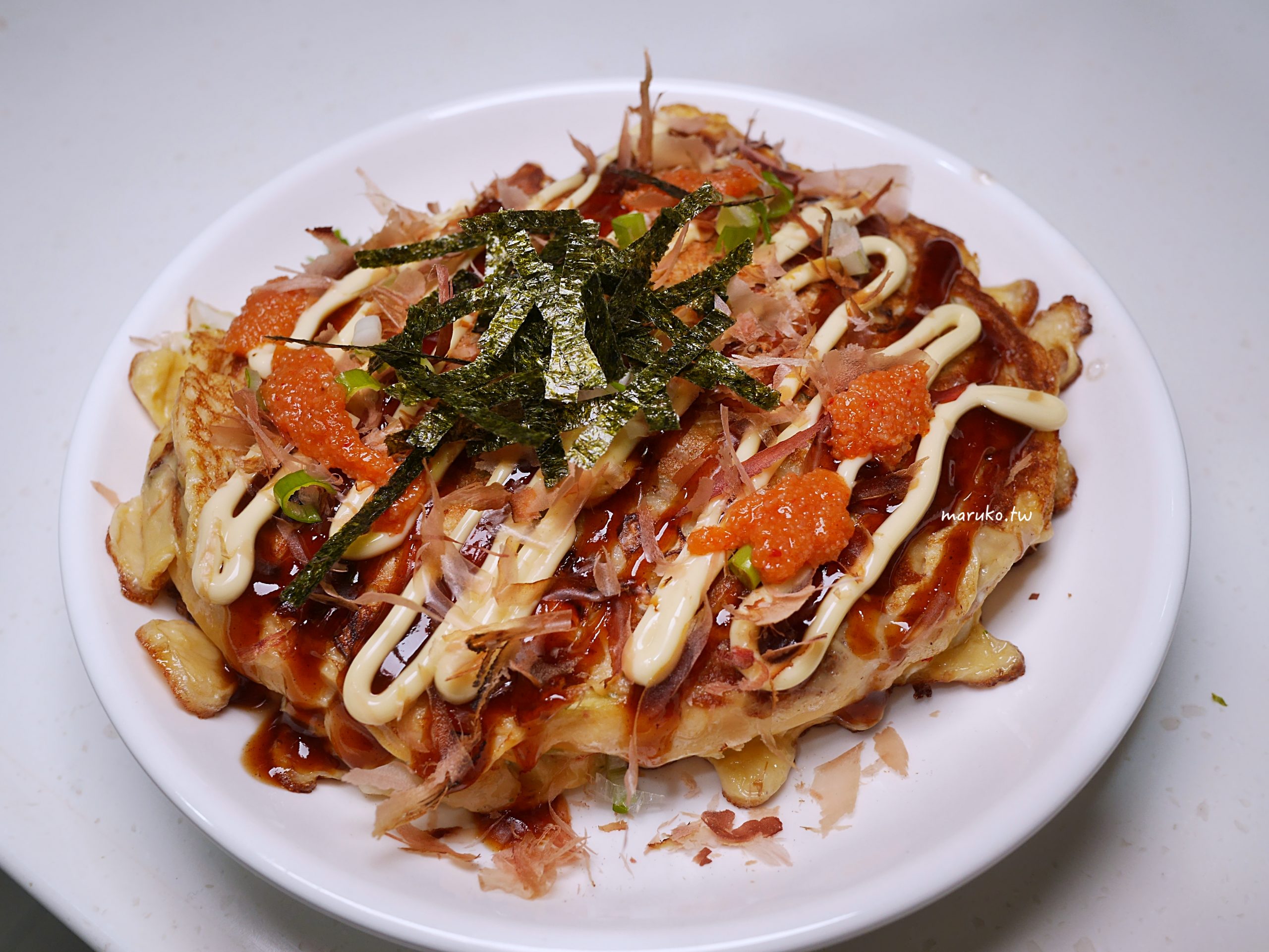 【食譜】大阪燒 用餛飩皮做大阪燒一次翻面就成功 清冰箱料理 @Maruko與美食有個約會