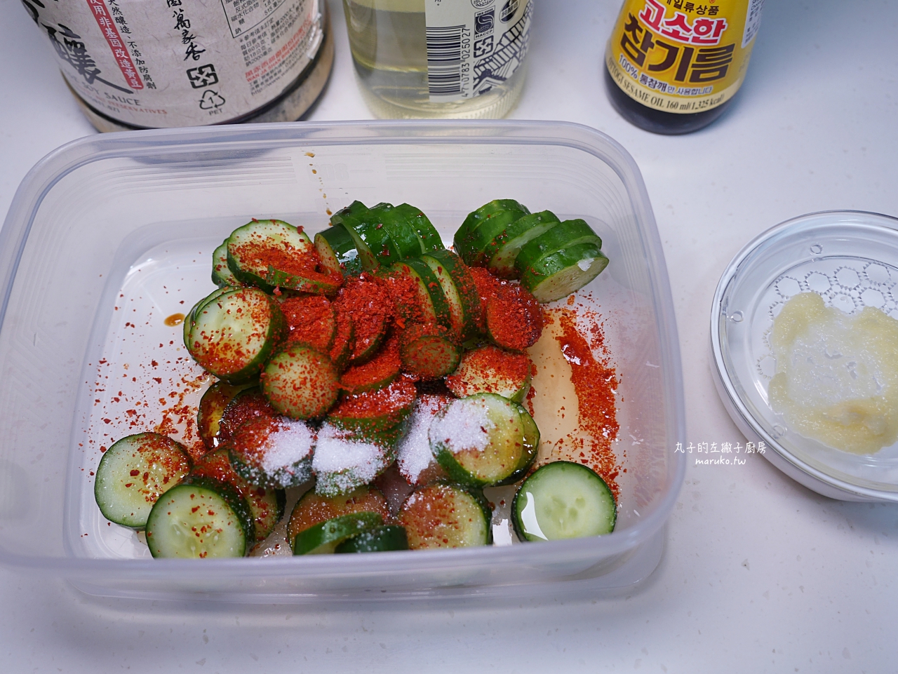 【食譜】韓式涼拌小黃瓜｜三分鐘上菜不需要醃漬涼拌做法 @Maruko與美食有個約會