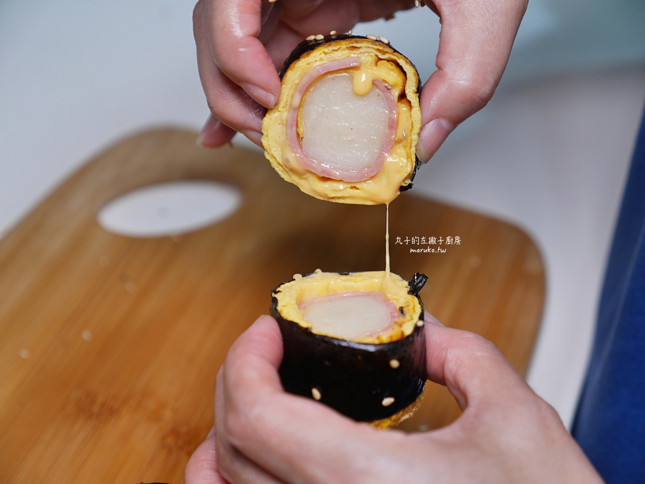 【食譜】韓式年糕煎蛋捲/二樣食材自製韓國年糕/韓式海苔捲做法 @Maruko與美食有個約會