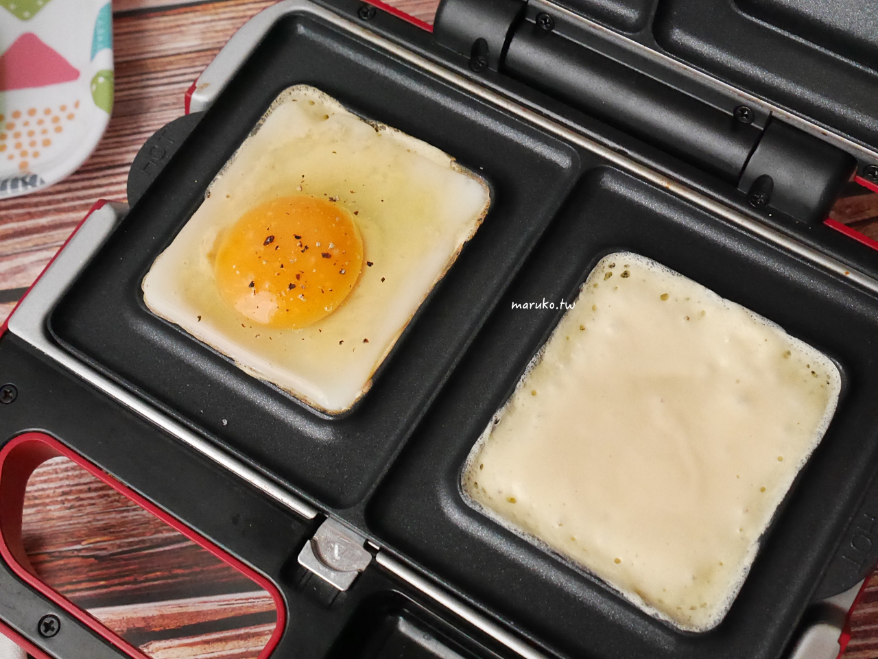 【食譜】爆漿雞蛋燒 韓國街邊小吃 方型烤盤 Vitantonio 鬆餅機食譜 @Maruko與美食有個約會