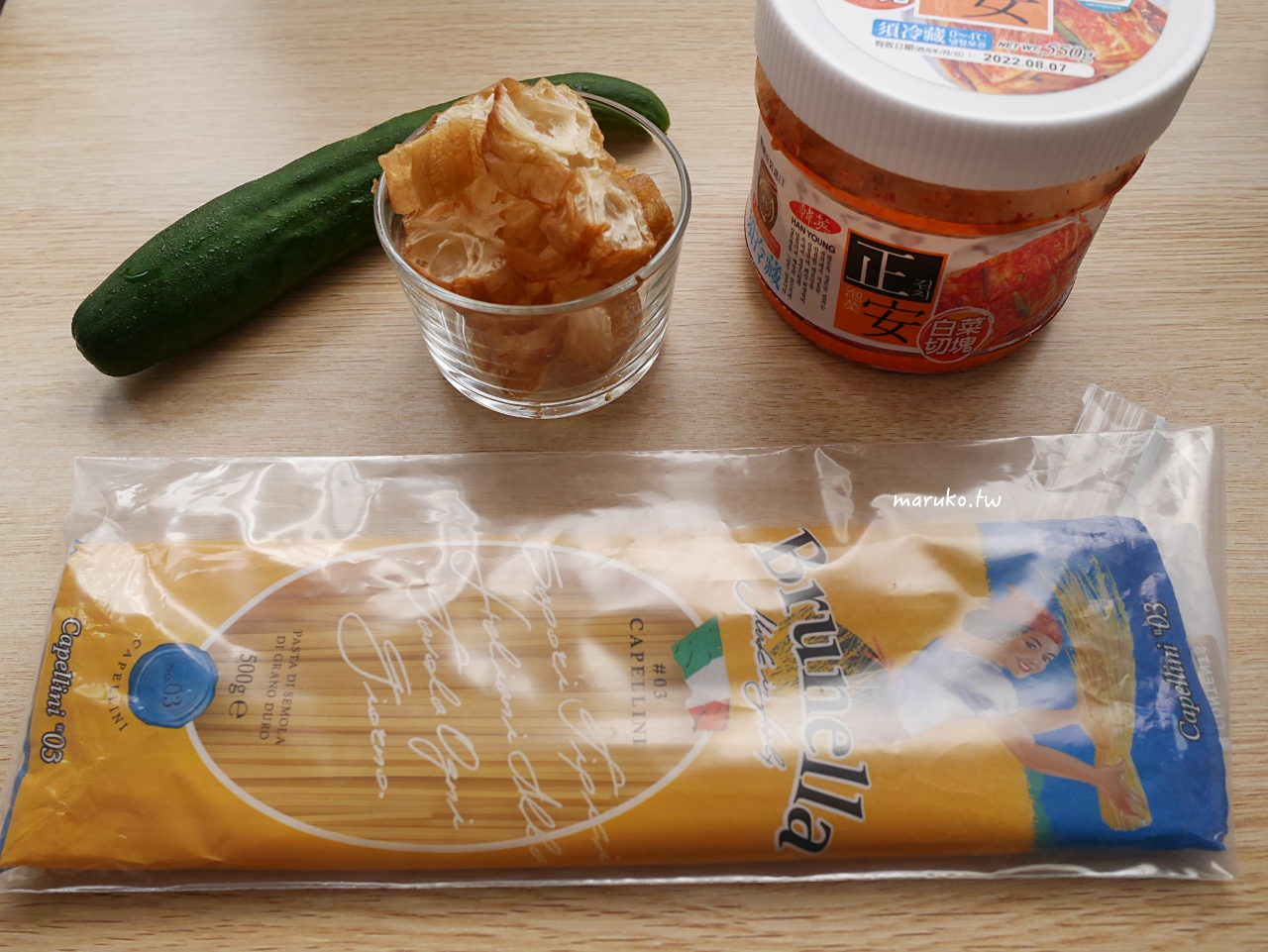 【食譜】韓式泡菜冷麵 10分鐘上菜，用義大利天使麵做清爽無負擔的創意料理！ @Maruko與美食有個約會