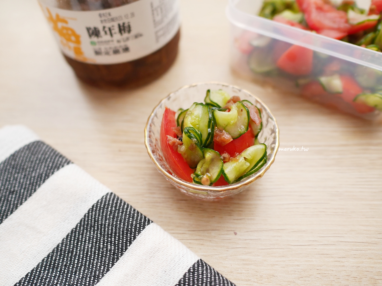 【食譜】梅漬番茄小黃瓜 快速入味免開火的涼拌菜 @Maruko與美食有個約會