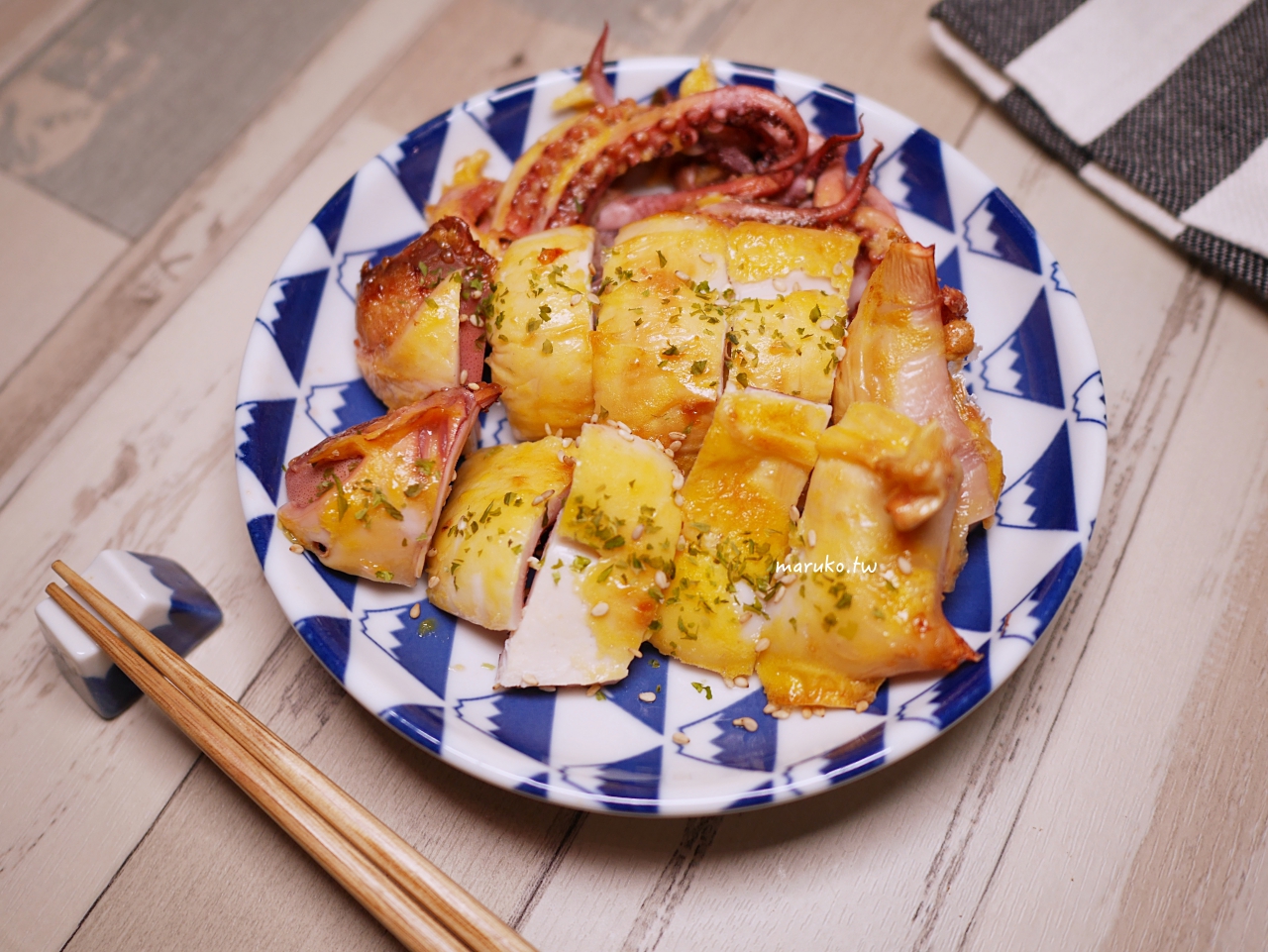 【食譜】蛋烤小卷 魷魚一夜干氣炸鍋食譜 海產店的招牌菜簡單就上手 @Maruko與美食有個約會