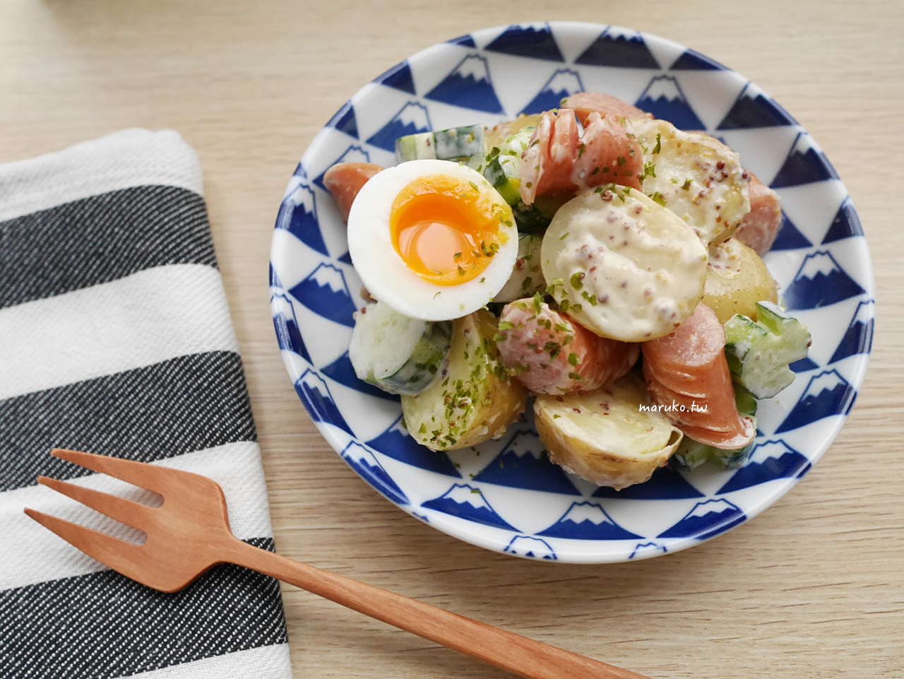 【食譜】馬鈴薯沙拉 夏天清爽涼拌開胃菜 法式芥末子醬運用分享 @Maruko與美食有個約會