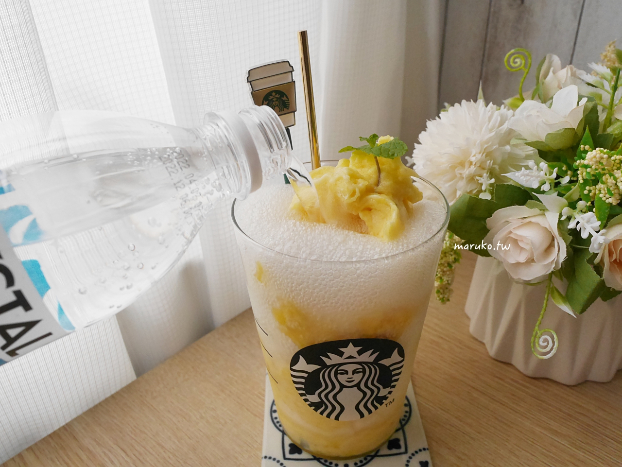 【食譜】鳳梨冰沙氣泡飲 清涼夏日飲品 簡單做 100%水果冰沙 @Maruko與美食有個約會