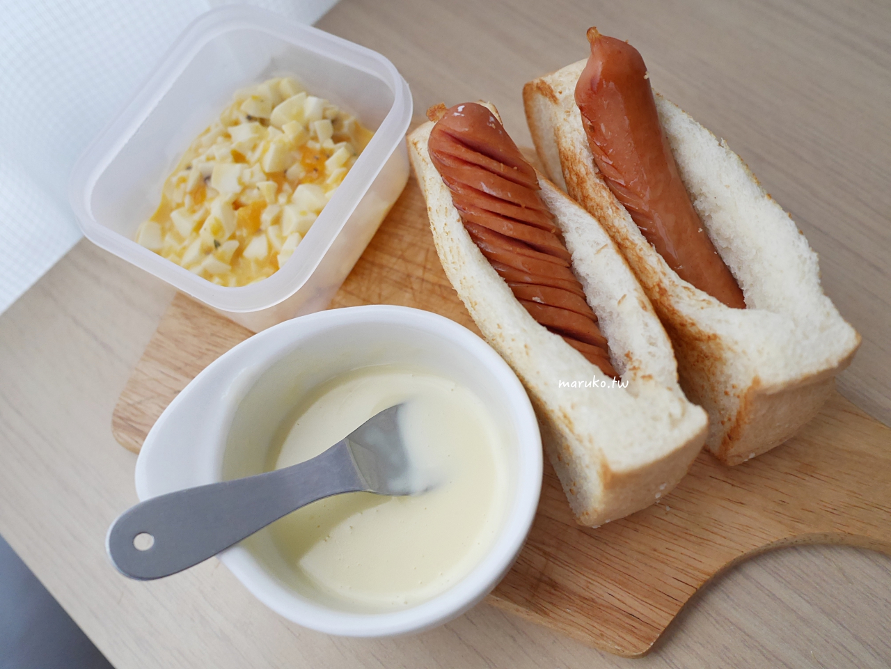 【食譜】二樣食材做白醬 早餐三明治簡單的淋醬作法 @Maruko與美食有個約會