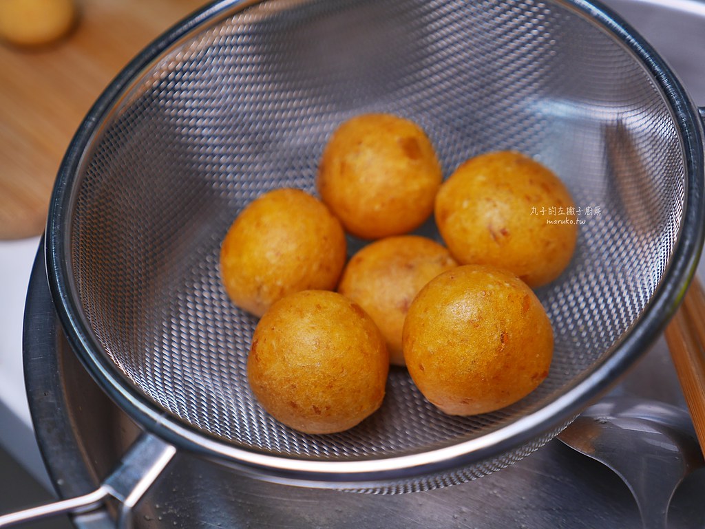 【食譜】地瓜球 免油炸乾爽不油膩 氣炸鍋做法分享 @Maruko與美食有個約會