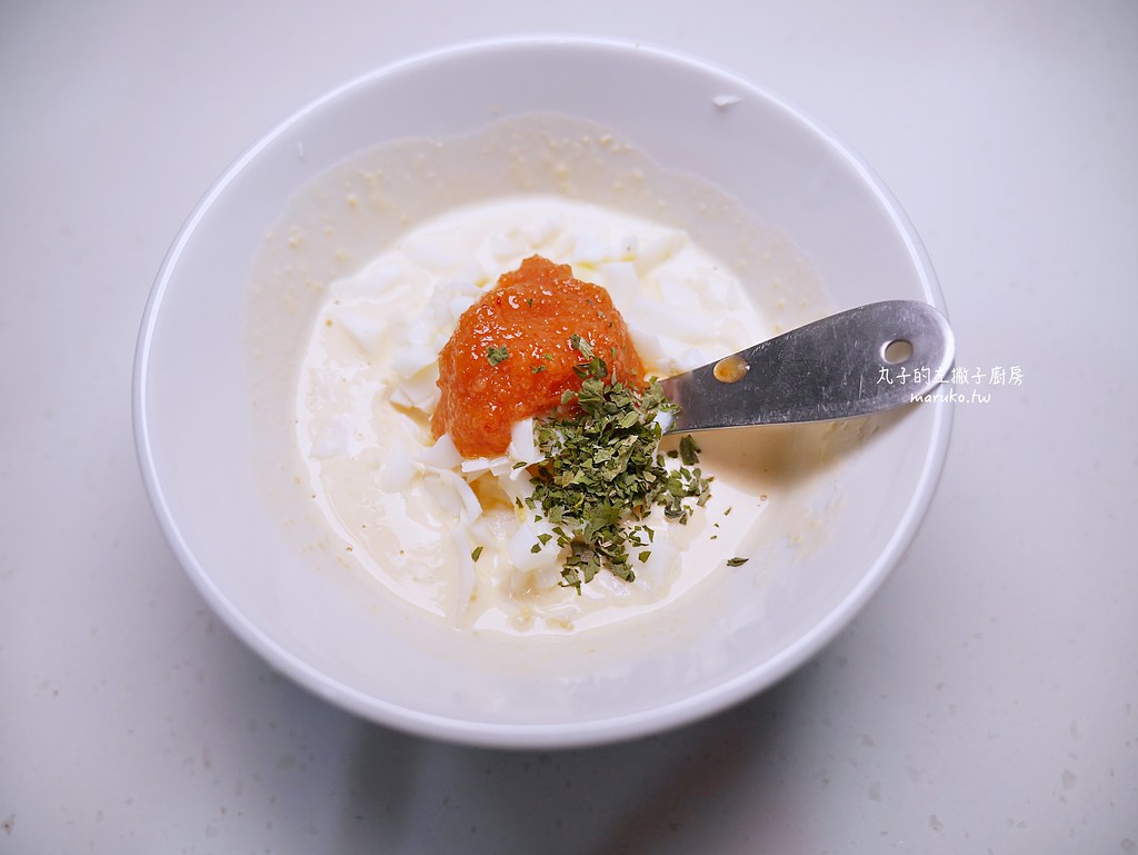 【食譜】明太子雞蛋沙拉醬｜如何讓沙拉醬更清爽的做法 @Maruko與美食有個約會